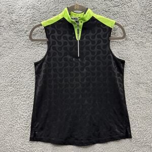 Jamie Sadock Women's XS Golf Tennis Tank Black Green Activewear Outdoors